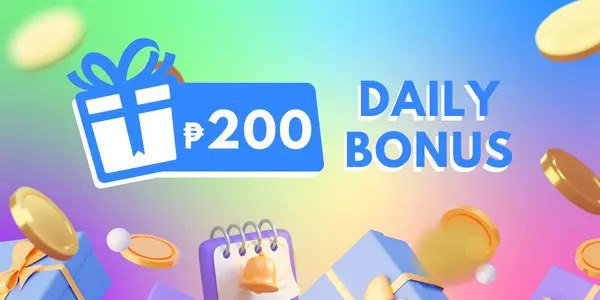 Promotional artwork showing a daily bonus message and gift graphic